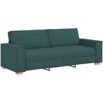 vidaXL 3-Seater Sofa with Cushion Dark green 220 x 78 x 84 cm Fabric Vidaxl