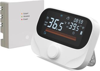 OEM Termostato Inteligente Para Calefacci&oacute;n Dom&eacute;stica Rf433 Wifi Ac Con Alcance De 300 Metros, Control Inal&aacute;mbrico Mediante Aplicaci&oacute;n Y Voz, Pantalla T&aacute;c