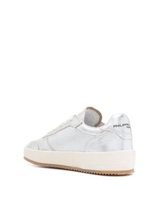 Philippe Model Womens Nice Low Sneakers Silver Shoes >