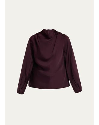 Vince Draped Cowl-Neck Blouse