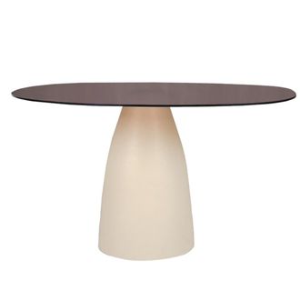 Moloo Mesa de comedor 4 personas 140 cm en cristal ahumado