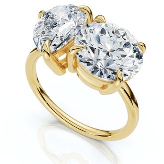 Pompeii3 Certified Toi Et Moi 5Ct Diamond Ring 14k Gold Lab Grown