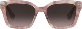 Stuart Weitzman 54mm Gradient Polarized Square Sunglasses in Havana Pink/Brown Sf at Nordstrom