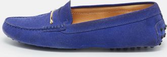 Tod's Tods Blue Suede Slip On Loafers