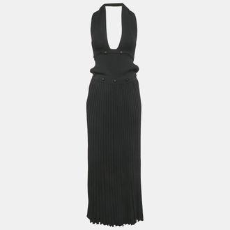 CHRISTOPHER ESBER Black Knit Detachable Halter Neck Dress