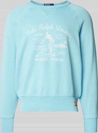 Polo Ralph Lauren Sweatshirt mit Label-Print in Hellblau, Größe M