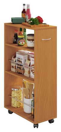 ebuy24 Vcm Kitchen Trolley Carrito De Picking Dimensiones Estante De Cocina Aprox. Al. 85 X An. 25 X P. 50 Cm Espacio De Almacenamiento Suficiente Enrollable