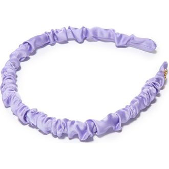 Lele Sadoughi Jessie Ruched Satin Headband in Iris at Nordstrom