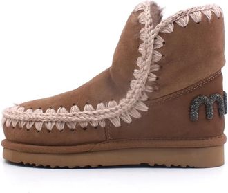 Mou Eskimo 18 Glitter Logo - Dames - Winterlaarzen - Bruin - 39 EU - Leer - Schoenen