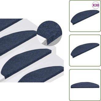vidaXL Tappetini per scale in tessuto - vidaXL Tappetini Autoadesivi per Scale 30 pz Blu 65x22,5x3,5 cm - Tappetini per scale in PVC