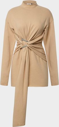 Et Ochs Poala Draped Mock-Neck Knit Mini Dress