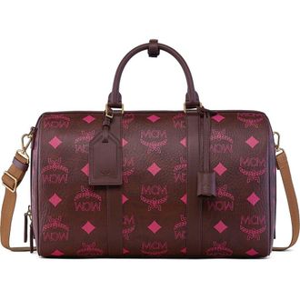 MCM Small Ottomar Weekender Bag in Maxi Visetos in Cinnamon at Nordstrom