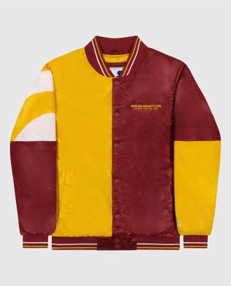 Starter Mens Washington Commanders Varsity Satin Full-Snap Starter Jacket In Gold/burgundy