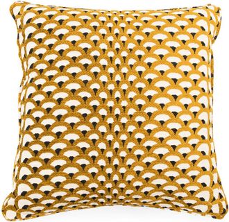 Soho Home X Pierre Frey Yellow Les Ecailles Cushion - Unisex - Polyamide/Viscose/Cotton/Feather Down