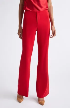 Alice & Olivia Teeny Low Rise Fit and Flare Pants in Hibiscus at Nordstrom, Size 14