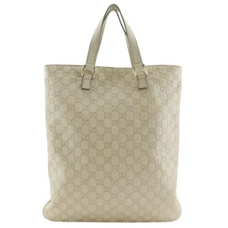 Gucci Off-White Leather Handbag Tote Bag (Pre-Owned)