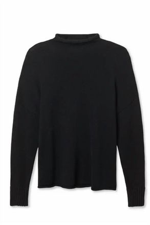 perfectwhitetee Womens Nova Cashmere Roll Neck Sweater In Black