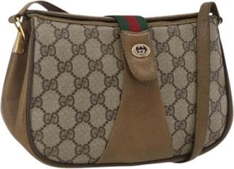 Gucci Pre-owned Cross Body Bags, female, Brown, Size: ONE SIZE Pre-owned Canvas Cross Body Bag