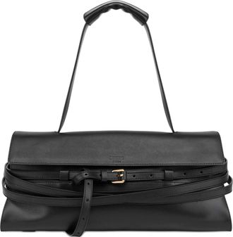 Moschino Black Structured Nappa Leather Handbag With Belt