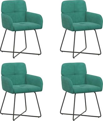 vidaXL Sillas De Comedor 4 Uds. Terciopelo Tuquesa 59 X 56,5 X 86 Cm Vidaxl
