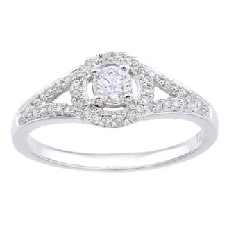 Diamant L'éternel 18kt witgouden clusterring met diamanten van 0,4 ct