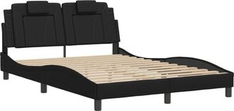 vidaXL Estructura De Cama Viana Sin Colch&oacute;n Cuero Sint&eacute;tico Negro 120x200 Cm Vidaxl