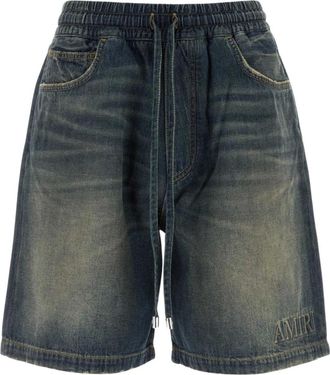 Amiri Korte Broeken, Heren, Blauw, M, Denim, Drawstring Denim Short