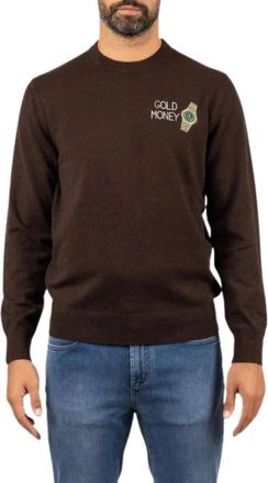 Saint Barth Heron Light - Heren - Ronde hals truien - Bruin - L - Wol - Truien & Vesten