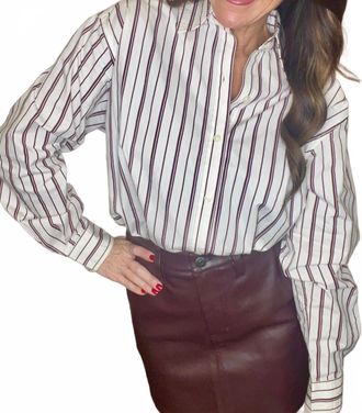 Pistola Denim Womens Finlay Claret Stripe Top In White