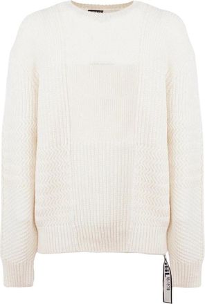 Diesel Trui met ronde hals - Heren - Ronde hals truien - Wit - XL - Wol - Truien & Vesten