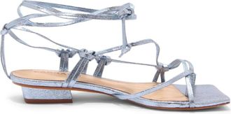 Carrano Blauwe leren sandaal met enkelbandje - Dames - Sandalen - Blauw - 40 EU - Leer - Schoenen