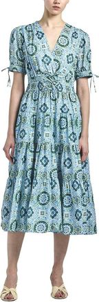 Derek Lam 10 Crosby Thalia Puff Sleeve V-Neck Dress