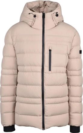 Peuterey Beige Praxi Contrast Cuffs Down Polyamide Jacket
