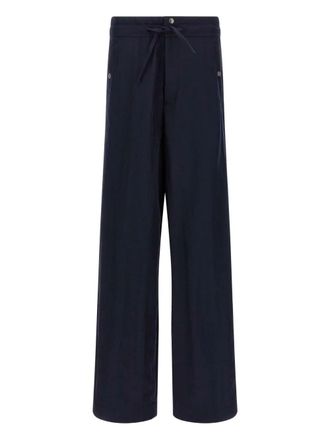 Dries Van Noten Mens Prima Cotton Cargo Trousers - Dark Blue - Size Medium