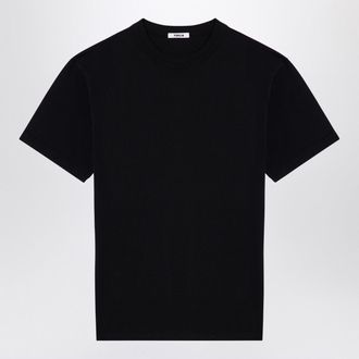 Tekla T-shirt girocollo nera in cotone