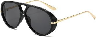 Generic Outdoor Mens Vacation Sunglasses Womens Sports Commuting Driving Sun Glasses(Black)