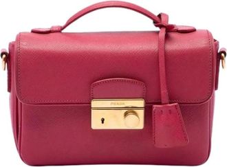 Prada Pre-owned Saffiano Satchel - Dames - Vintage Handtas - Roze - ONE Size - Leer - Vintage
