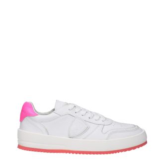 Philippe Model Sneakers schöne Frau Leder weiß/rosa Neon