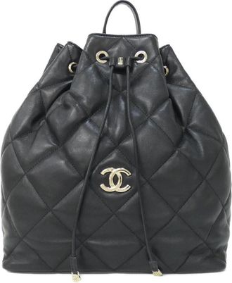 Chanel Black Leather Backpack (Pre-Owned)