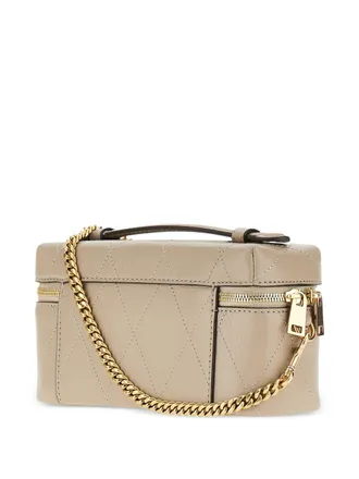 Tory Burch Diamond-Quilted Leather Vanity Case - Beige