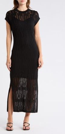 Robert Rodriguez Caterina Short Sleeve Sweater Dress in Black/Black at Nordstrom Rack, Size X-Small