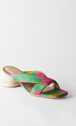 Huma Blanco Kira Woven Textile Slide Sandal in Floral at Nordstrom, Size 37