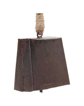 Melrose International Set Of 4 Bronze Metal Bell Ornament With Jute Rope Hanger
