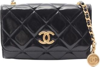 Chanel Pre-owned Vintage Mini Shoulder Bag - Dames - Vintage Mini Tas - Zwart - ONE Size - Leer - Vintage