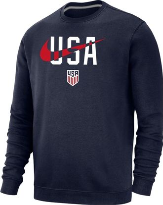 Nike USA Club Fleece Crew Neck Sweatshirt Navy M33778OXNAV-USA