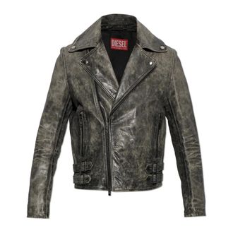 Diesel L-Eon-Cjcm Giacca in Pelle - - Jackets - Uomo - Grigio - XL