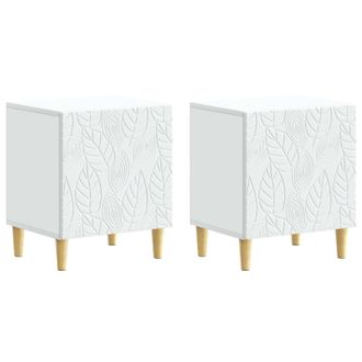 vidaXL Mesita De Noche 2 Pcs Blanco 43 X 34,5 X 50 Cm Vidaxl