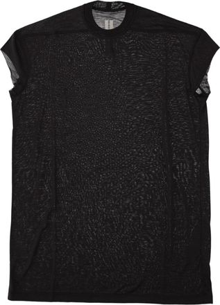 Rick Owens Black Semi-Sheer Wool-Silk T-Shirt