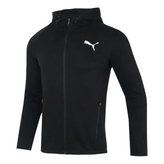 Puma Running Sports Training Knit hooded Logo Jacket Black 846341-01