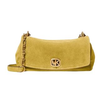 Michael Kors Bryant Small Suede Convertible Shoulder Bag - Dames - Tassen - Groen - Maat: ONE Size Su&egrave;de